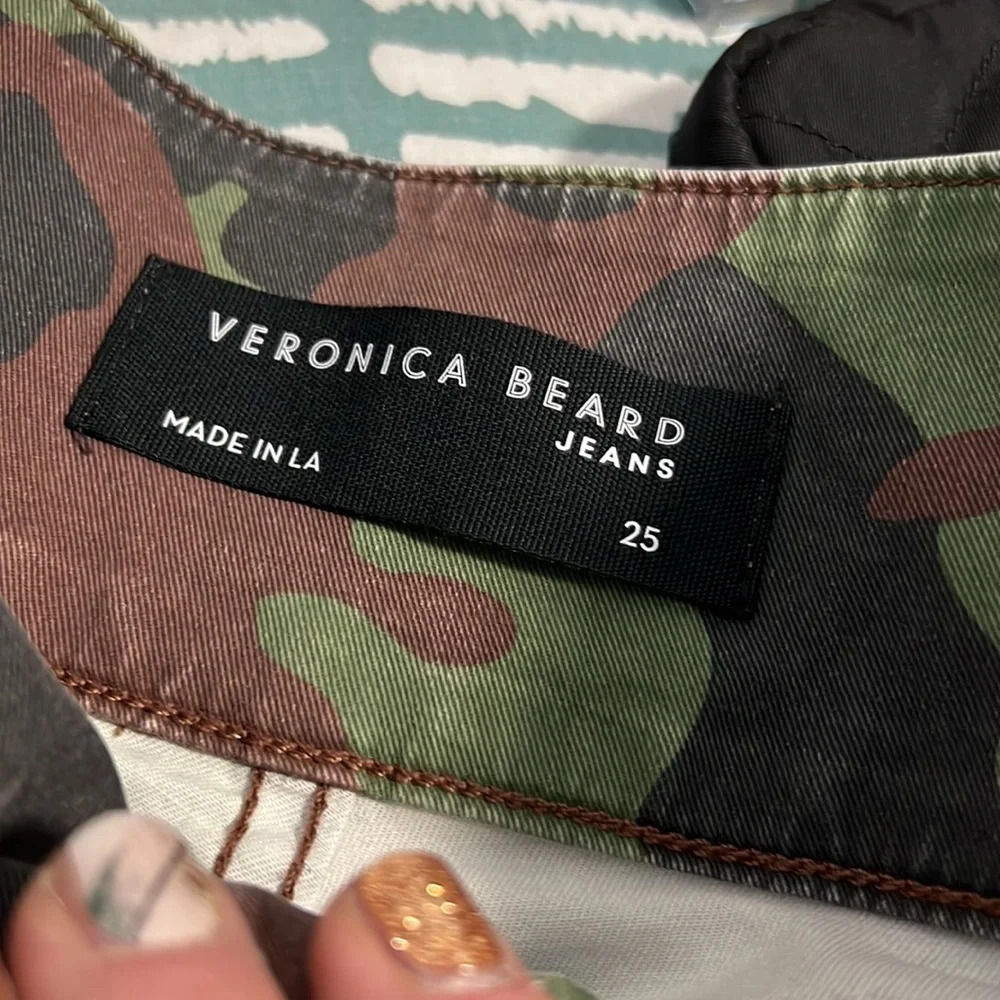 Veronica Beard High Rise Kane Camo Straight Leg Pant Size 25 - Picture 8 of 12